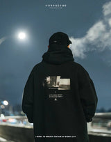 シビライズエンブロイダリーブラックフーディ / URBANISME by MOBLAB CIVILIZED EMBROIDERY BLACK HOODIE 2023