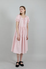 ロマンティックシャーリングロングワンピース / Romantic Shirring Long Onepiece Pink