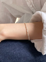 [92.5silver] フラワーチェーンブレスレット