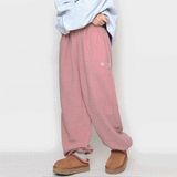 フリースエンブロイダリーストリングパンツ / fleece embroidered string pants