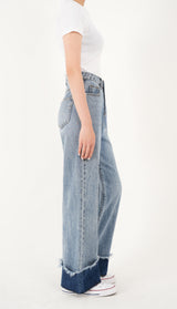 ワイドフィットロールアップデニムパンツ/WIDE FIT LIGHT BLUE ROLL UP DENIM PANTS [16635]