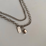 ボールドロック2ラインチョーカーネックレス / jmul Bold Lock Two Lines Chain Choker Necklace