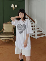 ブラックハートショートスリーブTシャツ / Black Heart Short Sleeve T-shirt (3color)