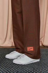 HOUND TOOTH CHECK PANTS / NAVY&ORANGE