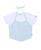 [NF] TIE-DYE RIBBON LAYERED TEE (WHITE)_F23QB486