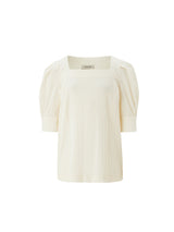 Square neck puff blouse - Cream (6699405344886)