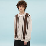 Color block collar cardigan (6686415093878)