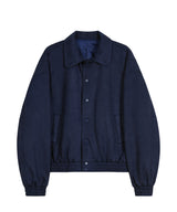 87-STAN031 [Vegan Suede] Voldest Stylish Line Varsity Suede Jacket Navy