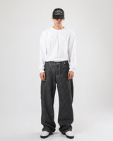 ダブルフェイスドボタンデニムパンツ/double faced button denim