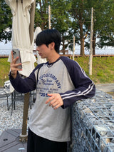 トラックラグランレタリングロングスリーブ