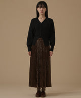 VELVET PLEATS SKIRT