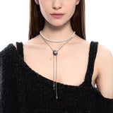 NO.478 [BLACK] サークルコードロックパールネックレス