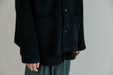 ウールフードコート/unisex wool hood coat black