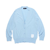 カシミアストラクチャーニッティングカーディガン/CASHMERE STRUCTURE KNITTING CARDIGAN-SKY
