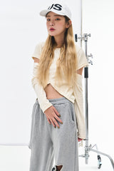 ベルベットカットアウトウォーマーTシャツ / Velvet Cut-out Warmer t (4 colors)