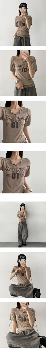 ディズニーリブド沙ップショートスリーブT / Disney's Ribbed Snap Short Sleeve Tee