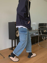ウォッシュドデニムカーゴパンツ