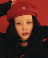 13フェイクレザーベレー帽 / 1 3 fake leather beret