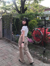 Waist slit lettering t