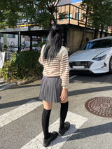 Sofia collar stripe knit