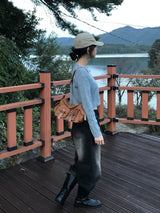 Plant wide denim pants 
