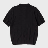 チェッカーボードカラージップアップ/CHECKERBOARD COLLAR ZIP UP (BLACK)