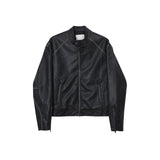 (UNISEX) ハンドビンテージウォッシングバイカージャケット