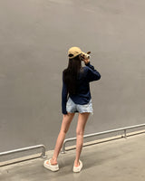 [Bellide made] Chalang snap ribbed T-shirt