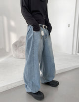 No.9842 snap wide light denim PT