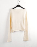 Kinu star point boat neck long sleeve knit