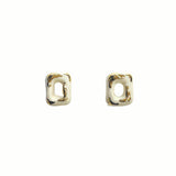 Ceramic Doughnut Marbling earring (square) (6642403639414)