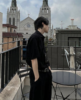 ホルター ツータック デニムシャツ / Halter Two-tuck Denim Shirt