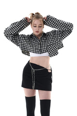 カットアウトミニスカート/CUT OUT MINI SKIRT