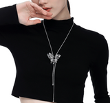 [IVE Ray, Aespa NingNing, Yena Pick!] Unique Butterfly Onyx Long Necklace
