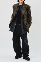 Over Single Leather Jacket (3color)