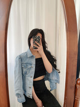 ピンタックライトブルーデニムジャケット/PINTUCK LIGHT BLUE DENIM JACKET [6066]