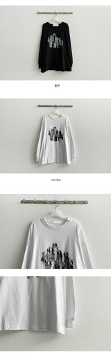 ブラックアウト ボクシー ロング スリーブ T シャツ