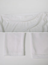 Drape Off Shoulder Long Sleeve T-shirt (5color)