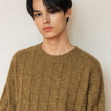 スクエアニット/SQUARE KNIT_YELLOW BROWN