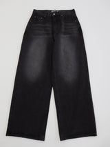 [MADE] Bolkin back point washing black denim wide pants