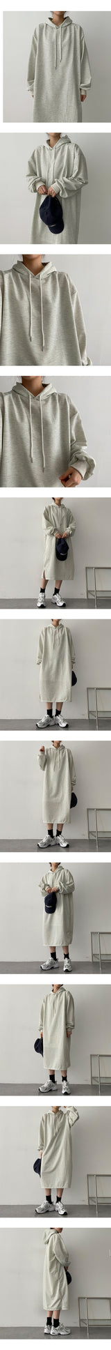ボトムスリットフードドレス/Bottom slit hooded dress