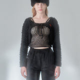203-FAKE FUR BOLERO RIBBON CARDIGAN (6550313468022)