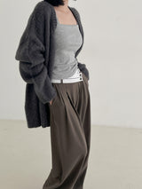 アルパカウールボクシーカーディガン / Alpaca wool boxy cardigan (4color)
