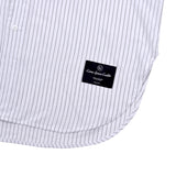 [UNISEX] Logo Applique Linen-Blend Baseball Shirt (White)