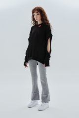 ロゴホールウォーマーニット / logo hole warmer knit_black