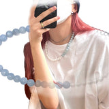 Aqua pearl necklace