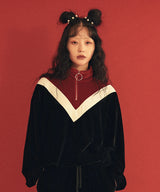 03ベルベットトレーニングジップアップトップ / 0 3 velvet training zip-up top -BLACK (4579923460214)