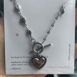 eh ユニークハートサージカルトグルバーネックレス/eh Unique Heart Surgical Toggle Bar Necklace