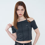 [NF] CUT-OUT OFF SHOULDER (BLACK)_F23QB483