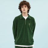 Terry half zipup sweatshirts (6686398873718)